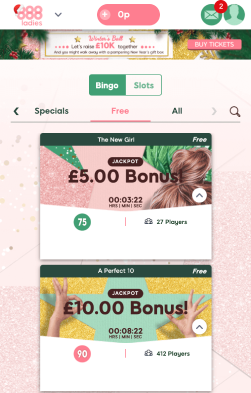 888 Ladies Bingo mobile app