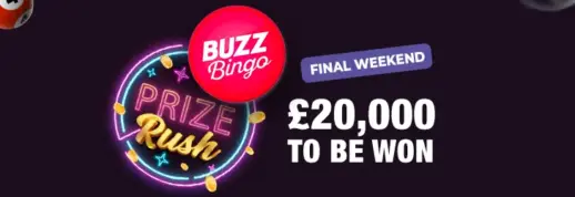 Buzz Bingo Prize Rush Weekend – 20,000 Pounds to Be Won