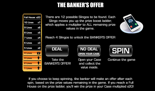 The Banker's offer on Slingo Deal or No Deal