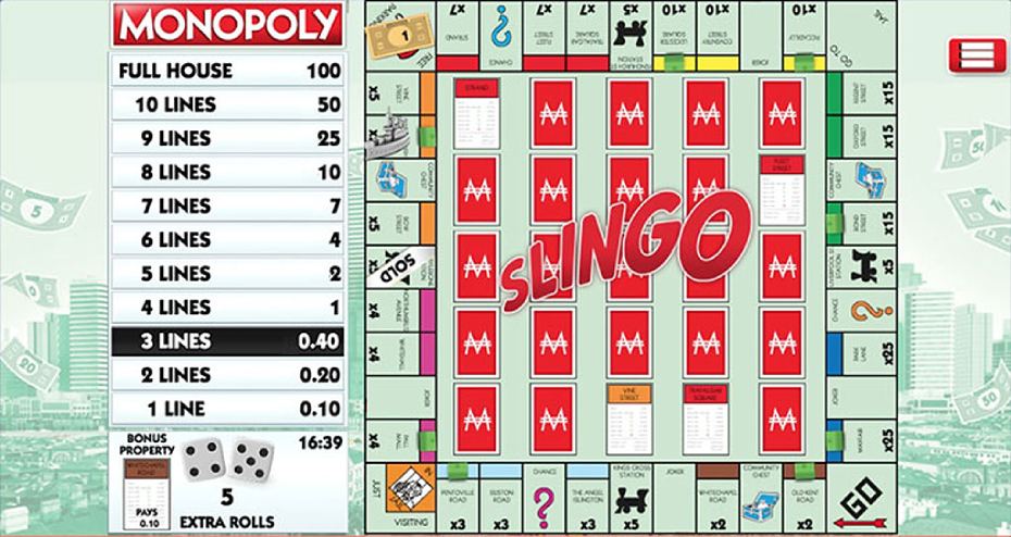 Monopoly Slingo gameplay