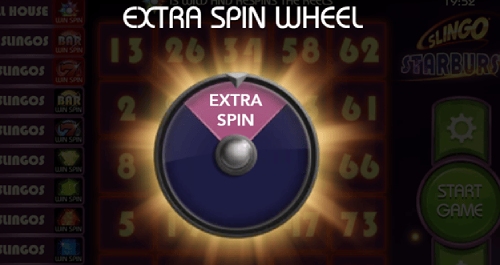 Starburst Slingo extra spin wheel