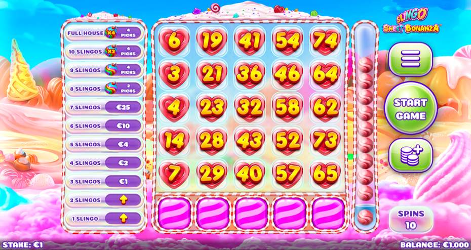 Sweet Bonanza Slingo gameplay