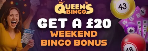 Get a £20 Weekend Bingo Bonus at Queens Bingo