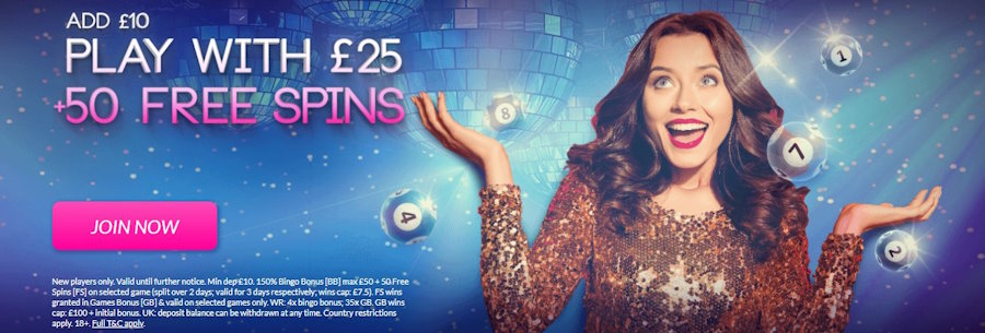 Glitter Bingo welcome bonus