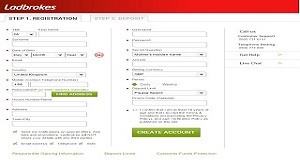 Open a new account at Ladbrokes