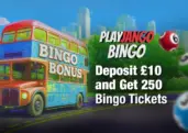 Get 250 Bingo Tickets with Play Jango’s Welcome Offer