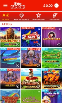 Sun Bingo mobile experience
