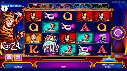 SG Interactive’s Cirque de Soleil Slot at Sundae Bingo