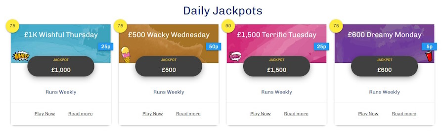UK Bingo daily jackpots
