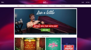 Virgin Games website homepage